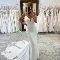 Simple Lace Boho Wedding Dresses Bridal Gowns - Thumbnail 1