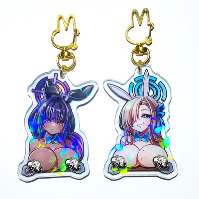 3" holo acrylic charms: blue archive