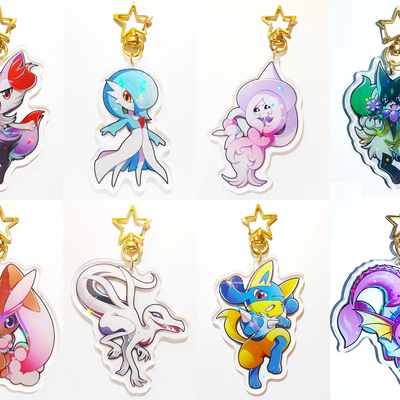 3" holo acrylic charm: furrymons
