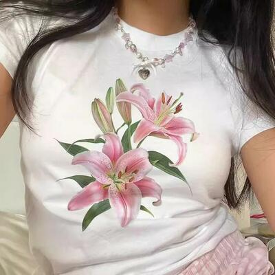 Lily flower print tee - Thumbnail 2