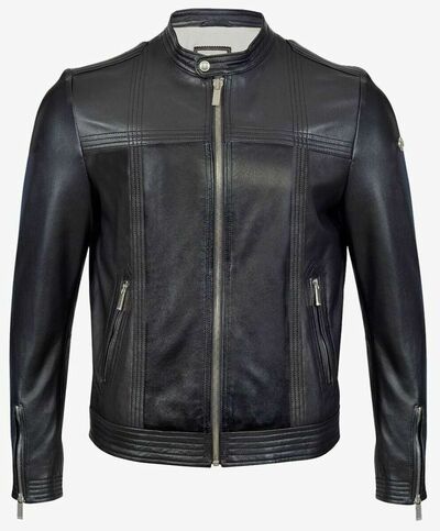 Men’s Zipper Leather Jacket Genuine Real Lambskin Leather Jacket