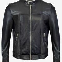 Men’s Zipper Leather Jacket Genuine Real Lambskin Leather Jacket - Thumbnail 4