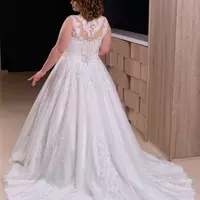 Bohemian Wedding Dresses V Neck Appliqued Sleeveless Beach Bridal Gowns - Thumbnail 2