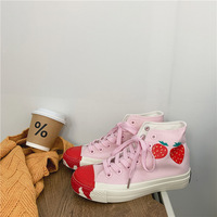 Pink Strawberry High Top Canvas Sneakers - Thumbnail 3
