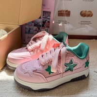 Pink Green Stars Sneakers - Thumbnail 1