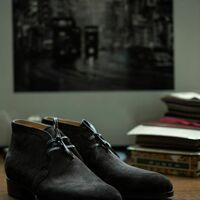 Black Formal Chukka Handmade Lace Up Boot - Thumbnail 1