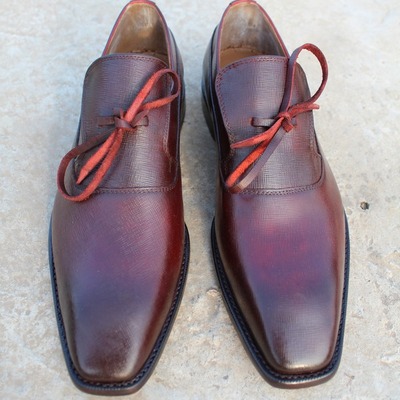 New handmade burgundy leather tassel loafers slip on men dress shoes