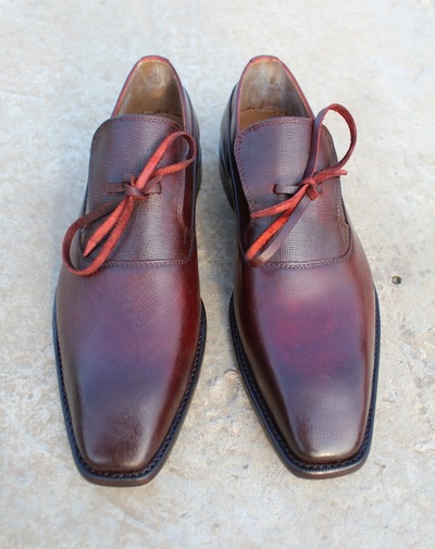New Handmade Burgundy Leather Tassel Loafers Slip_On Men Dress Shoes