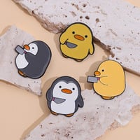 4pcs Penguin duck brooch cute badge cartoon brooch - Thumbnail 1