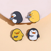 4pcs Penguin duck brooch cute badge cartoon brooch - Thumbnail 3
