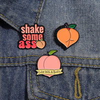 3pcs funky peach brooch cute badge funny brooch - Thumbnail 3