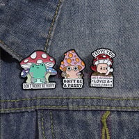3pcs funny mushroom brooch cute badge funny brooch - Thumbnail 2