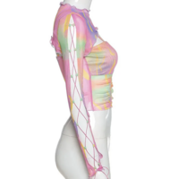 Y2K RAINBOW 2-PIECES SET MESH TOP - Thumbnail 6