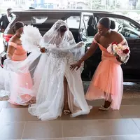 Plus Size A Line Wedding Dresses Side Split Bridal Gown Country Lace Bohemian Vestidos De Noiva - Thumbnail 1