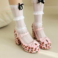 Sweet Strawberry Bowknot Mary Jane High Heels - 3colors - Thumbnail 2