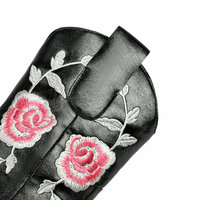Rose Flower Embroidered Cowboy Boots - Thumbnail 6