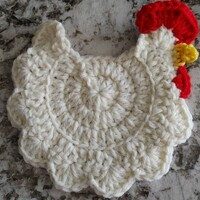 Crochet Chicken Coasters - Thumbnail 2