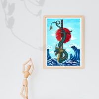 Japanese Dragon signed art print - Thumbnail 1