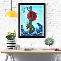 Japanese Dragon signed art print - Thumbnail 2