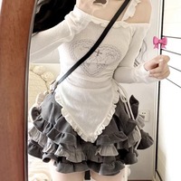 New cute heart top cake puffy skirt suit - Thumbnail 1