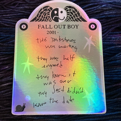 Bang the doldrums fall out boy tombstone sticker