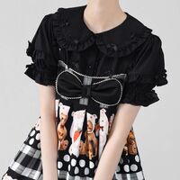 Cute puff sleeves and baby collar lace blouses - Thumbnail 4