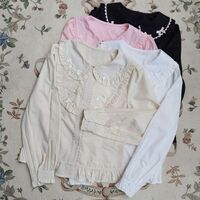 Cute puff sleeves and baby collar lace blouses - Thumbnail 5