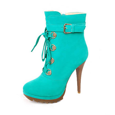 Womens buckle bright color heels
