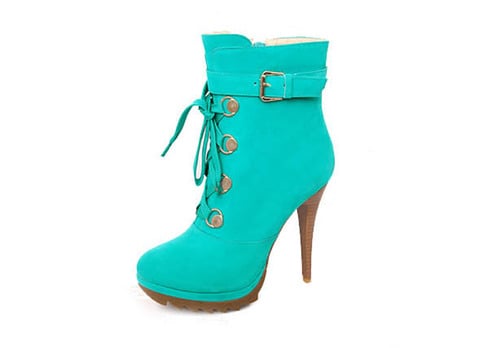 Womens Buckle Bright Color Heels