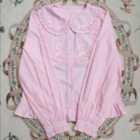 Cute puff sleeves and baby collar lace blouses - Thumbnail 7