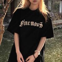 Fine mous Oversized Black Tee - Thumbnail 1