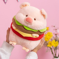 Funny Hamburger Pig Plush Toy - Thumbnail 4