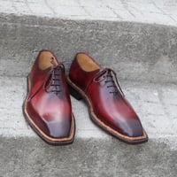 Crafted Leather Classic Brown Leather Norwegian Whole Cut Dress Shoes  - Thumbnail 2