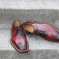 Crafted Leather Classic Brown Leather Norwegian Whole Cut Dress Shoes  - Thumbnail 4