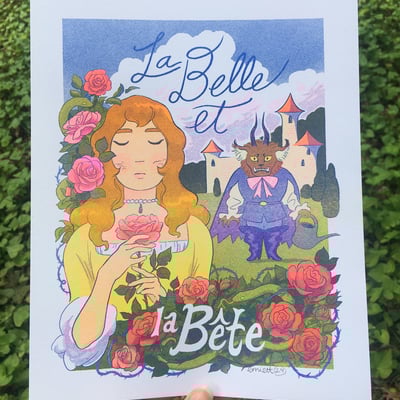 La belle et la bete riso print