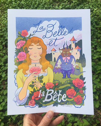 La Belle et la Bete Riso Print