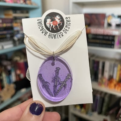 Sword necklace purple