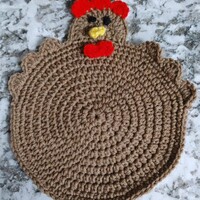 Chicken pot holder front view - Thumbnail 1