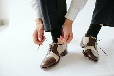 Brown and white derby men shoes with cap toe, custom leather shoes, handmade bro