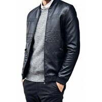 Men's Black Jacket Leather Genuine Lambskin Biker Designer Jacket For Men - Thumbnail 3