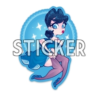 Blue Pinup Sticker - Thumbnail 1