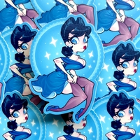 Blue Pinup Sticker - Thumbnail 2
