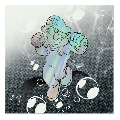 Metal mario- metallic print
