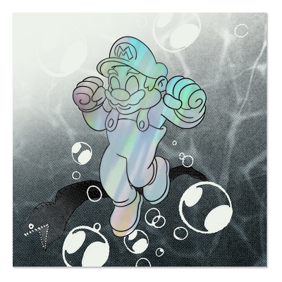 Metal Mario- Metallic Print