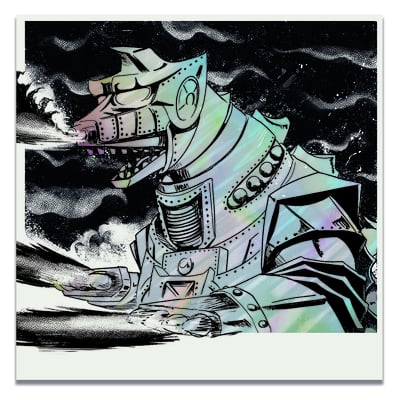 Mechagodzilla-metallic print