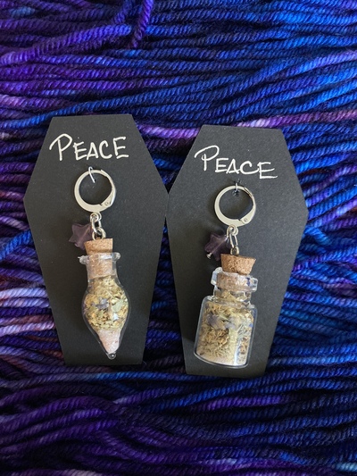 Peace Witch Jar Stitch Marker