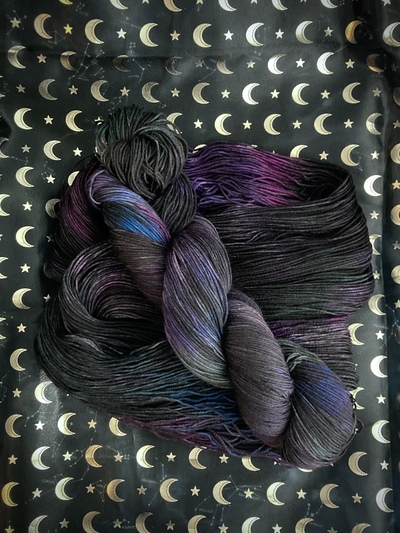 Astral Sea Hand Dyed Fingering Weight Sock Yarn