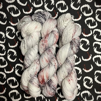 Bloodless hand dyed fingering weight sock yarn