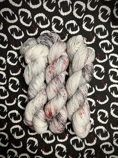 Bloodless Hand Dyed Fingering Weight Sock Yarn