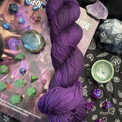 Dungeon master's guide hand dyed fingering weight sock yarn